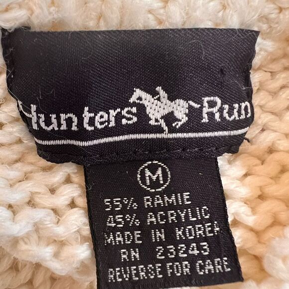 Vintage 90’s Y2K Hand Knit Cream Pink & Green Cabincore Cottagecore Sweater Sz M - Picture 8 of 8